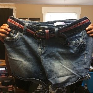 2 pairs of blue jean shorts